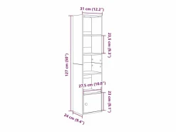 Estantería de madera de ingeniería hormigón 31x24x127 cm^Clicnbuy Best