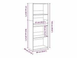Clicnbuy Librería|Estantería de madera de ingeniería blanca 60x30x152 cm