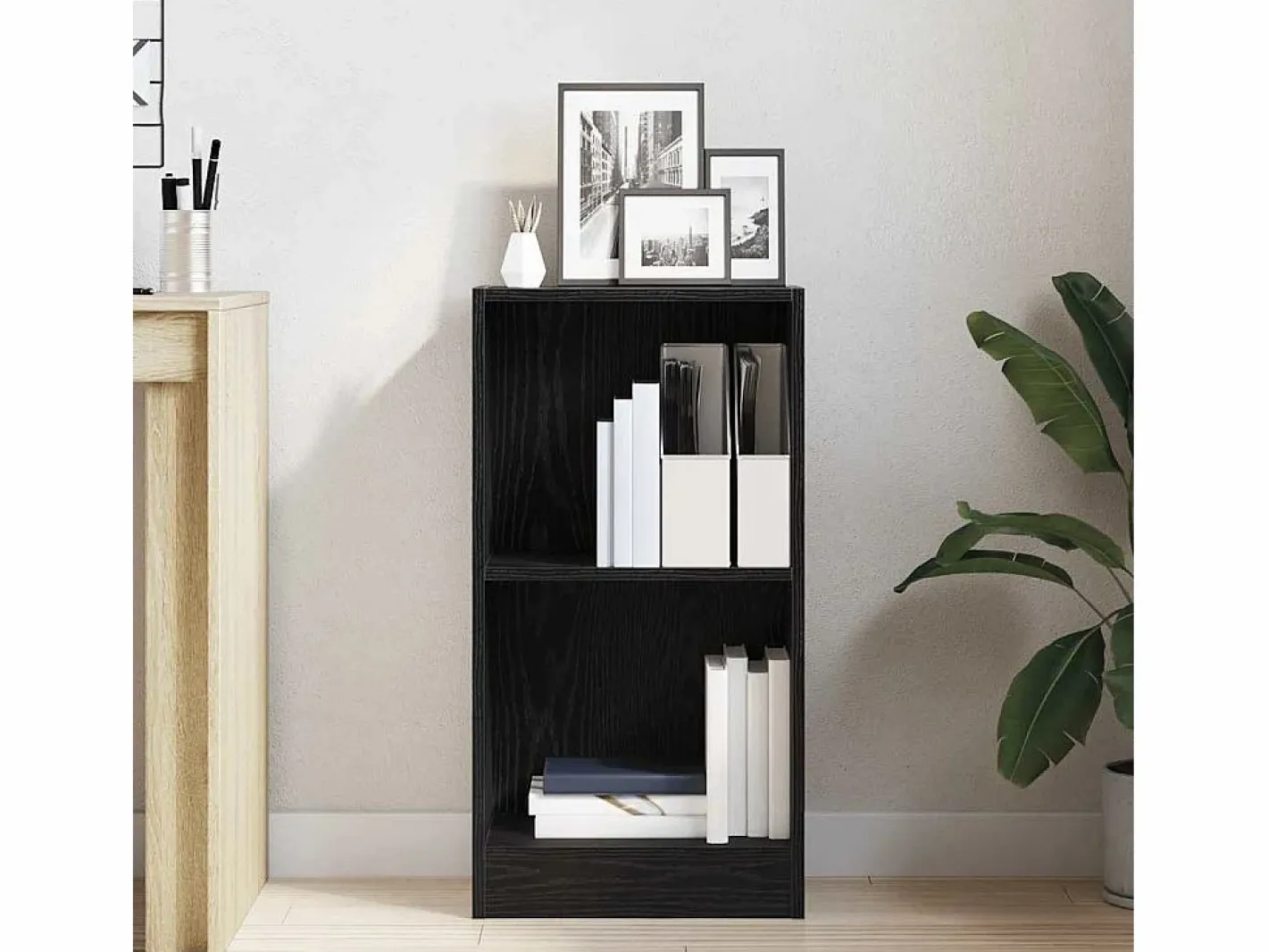 Clicnbuy Librería|Estantería de madera de roble 40x24x76 cm