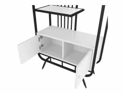 Hauss Spole Estantería de metal y madera MDF - 3 estantes y 2 puertas - Blanco y Negro New