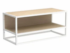 Estantería de pared MALYA de madera y metal , 90x40cm Blanco Best