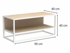 Estantería de pared MALYA de madera y metal , 90x40cm Blanco Best