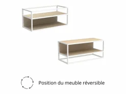 Estantería de pared MALYA de madera y metal , 90x40cm Blanco Best