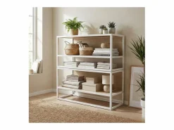 Estantería de pared MALYA de madera y metal , 90x40cm Blanco Best
