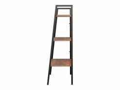 Estantería de pie 3 baldas marrón oscuro y negro 56x35x108 cm^Clicnbuy Sale
