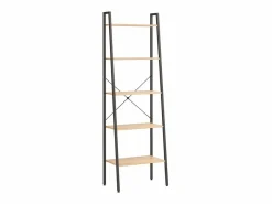 Clicnbuy Estantería de pie 5 baldas marrón claro y negro 56x35x174 cm Marru00f3n