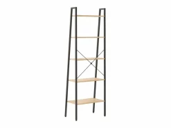 Clicnbuy Estantería de pie 5 baldas marrón claro y negro 56x35x174 cm Marru00f3n