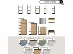 Vicco Estantería|Estantería de pie antracita/roble dorado 21.6x24x80.1 orlando