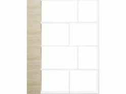Estantería Decorativa, Librería, Separador Ambientes, Acabado en Roble y , Medidas: 176 cm (Alto) x 129 cm (Ancho) x 28 cm (Fondo) – Meyvaser^ Hot