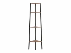 Estantería|Estantería esquina 4 baldas marrón oscuro negro 45,5x31,5x150cm ES576744