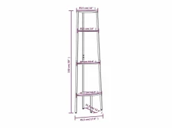 Clicnbuy Estantería|Estantería esquina 4 pisos marrón oscuro negro 45,5x31,5x150cm