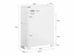 Sobuy Estantería Sobre Inodoro|Estantería Estrecha para Nichos para Baño Armario Móvil Multifuncional de Almacenaje Mueble Auxiliar con 2 Cajones y 4 Ruedas 60 x 20 x 75 BZR111-W ES