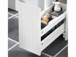 Sobuy Estantería Sobre Inodoro|Estantería Estrecha para Nichos para Baño Armario Móvil Multifuncional de Almacenaje Mueble Auxiliar con 2 Cajones y 4 Ruedas 60 x 20 x 75 BZR111-W ES