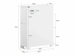Sobuy Estantería Sobre Inodoro|Estantería Estrecha para Nichos para Baño Armario Móvil Multifuncional de Almacenaje Mueble Auxiliar con 2 Cajones y 4 Ruedas 60 x 20 x 75 BZR111-W ES