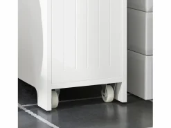 Sobuy Estantería Sobre Inodoro|Estantería Estrecha para Nichos para Baño Armario Móvil Multifuncional de Almacenaje Mueble Auxiliar con 2 Cajones y 4 Ruedas 60 x 20 x 75 BZR111-W ES