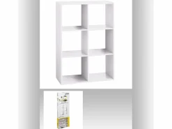 Atmosphera Estantería Five 6 compartimentos 100,5x67,5x32 cm Blanco New