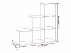 Estantería forma de escalera madera contrachapada roble marrón^Clicnbuy Best