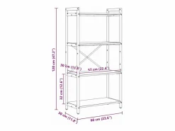 Clicnbuy Estantería sonoma 60 x 30 x 118 cm Madera contrachapada Gris Clearance