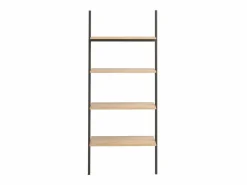 Estantería|Estantería inclinada 4 baldas marrón claro negro 64x34x150,5 cm ES601523