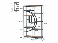 Estantería industrial de 5 niveles, estantería alta independiente con 9 estantes de almacenamiento abiertos para sala de estar, dormitorio y oficina en casa^Tribesigns Sale