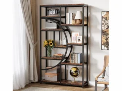 Estantería industrial de 5 niveles, estantería alta independiente con 9 estantes de almacenamiento abiertos para sala de estar, dormitorio y oficina en casa^Tribesigns Sale