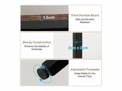 Estantería industrial de 5 niveles, estantería alta independiente con 9 estantes de almacenamiento abiertos para sala de estar, dormitorio y oficina en casa^Tribesigns Sale