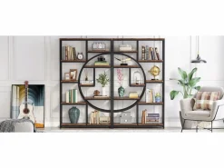 Estantería industrial de 5 niveles, estantería alta independiente con 9 estantes de almacenamiento abiertos para sala de estar, dormitorio y oficina en casa^Tribesigns Sale