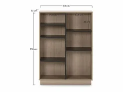 VS Venta-stock Estantería Librería Vigo 110x80 cm, estantería de Oficina, Color Roble y Gris Color natural claro Best