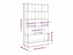 vidaxl Vitrina|Estantería madera de ingeniería Sonoma 102x28x172 cm