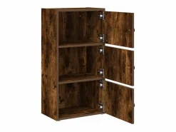 Clicnbuy Estantería madera de ingeniería roble ahumado 40x24x77 cm Marru00f3n Hot
