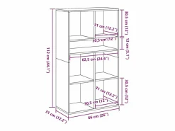 Clicnbuy Librería|Estantería madera ingeniería hormigón 66x31x112 cm