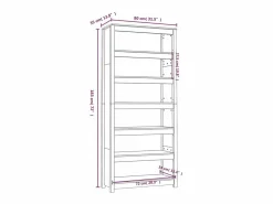 Estantería madera maciza de pino blanca 80x35x183 cm^vidaxl Outlet