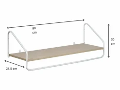 Estantería mural de madera y metal L90 cm NELO^ Outlet