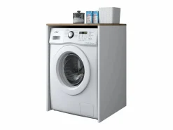 Estantería para lavadora acabado blanco y nogal H91,8 cm - JUNE^Calicosy Clearance