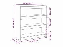 Clicnbuy Estantería para libros Roble artisan 100 x 30 x 103 cm Marru00f3n New