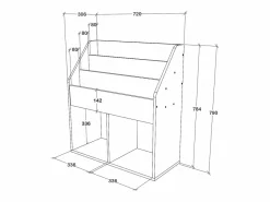 Estantería para revistas Lugo, , 72 x 31 x 79 cm Blanco Clearance