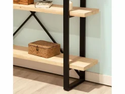 Basic Estantería|Estantería Plank 4 estantes metal roble nordish/negro 180x150x30 cm Adec