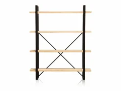 Basic Estantería|Estantería Plank 4 estantes metal roble nordish/negro 180x150x30 cm Adec