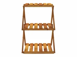 Estantería plegable 3 alturas madera acacia marrón 43x31x63 cm^Clicnbuy