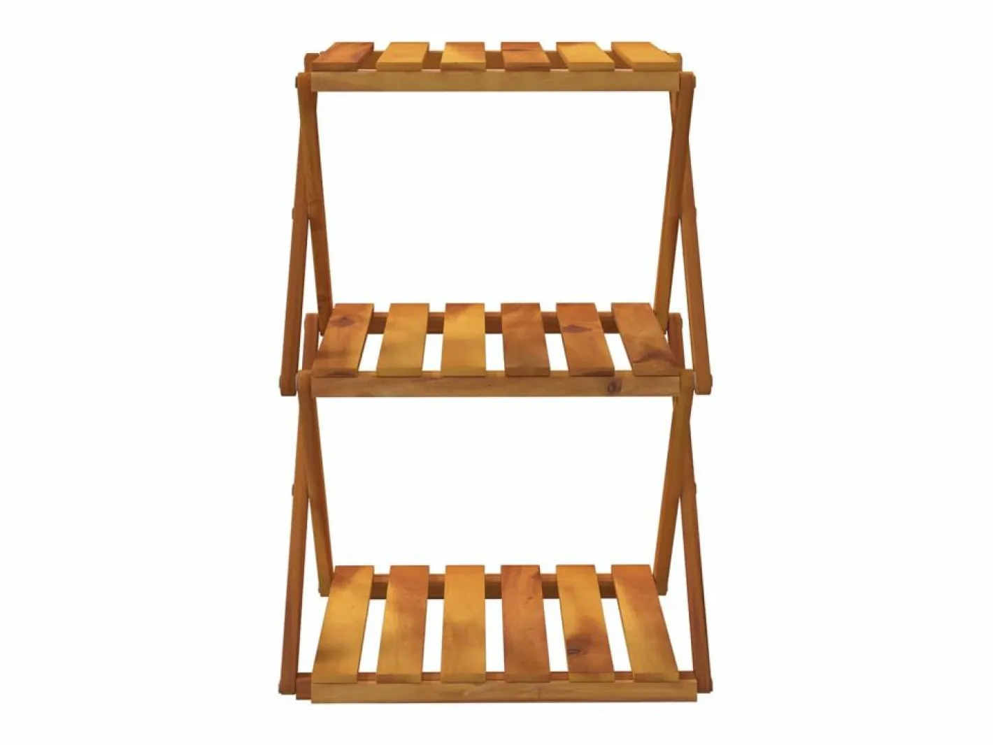 Estantería plegable 3 alturas madera acacia marrón 43x31x63 cm^Clicnbuy