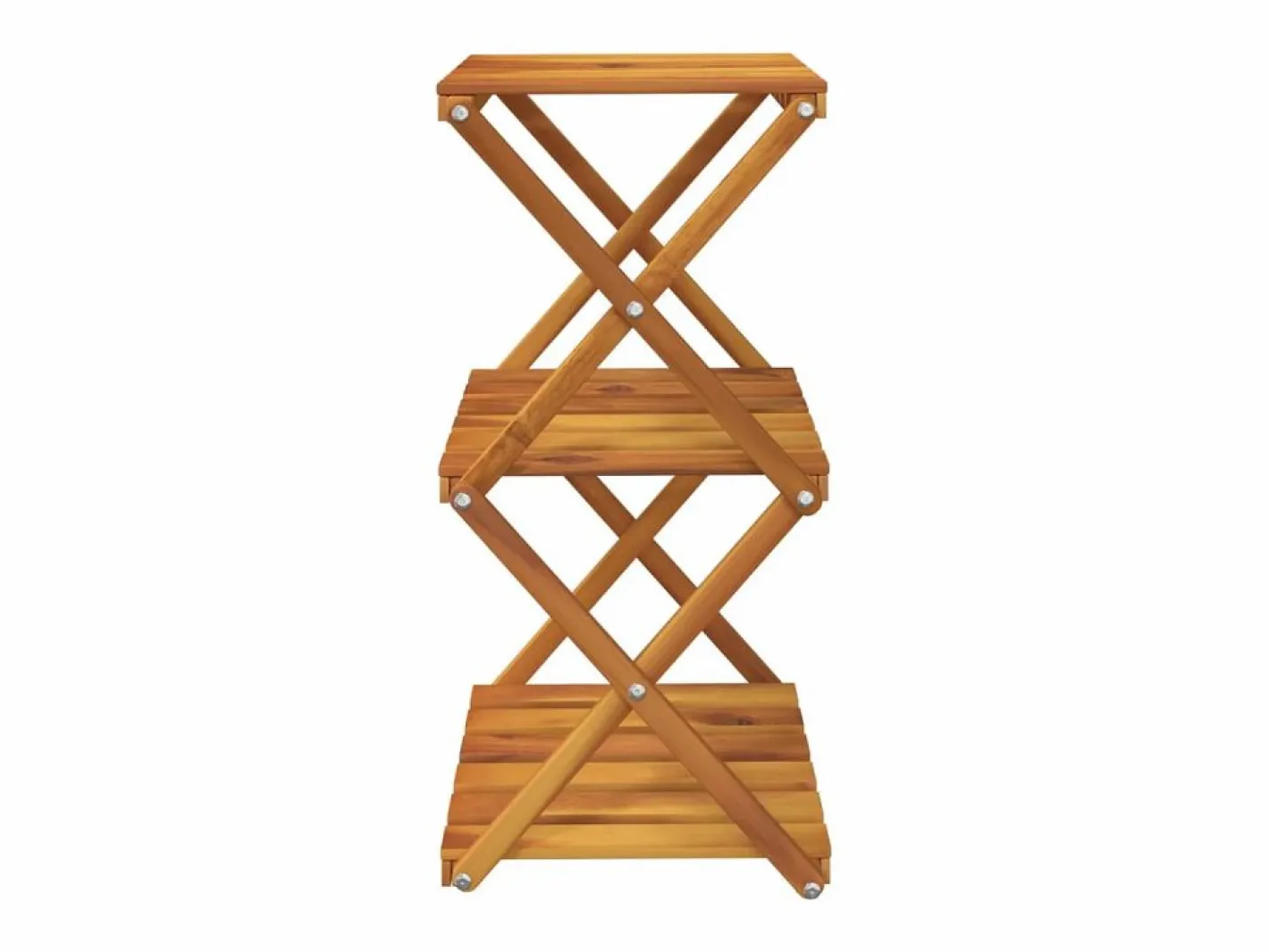 Estantería plegable 3 alturas madera acacia marrón 43x31x63 cm^Clicnbuy