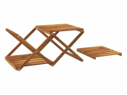 Estantería plegable 3 alturas madera acacia marrón 43x31x63 cm^Clicnbuy