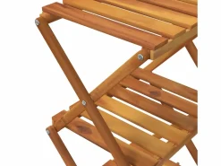 Estantería plegable 3 alturas madera acacia marrón 43x31x63 cm^Clicnbuy