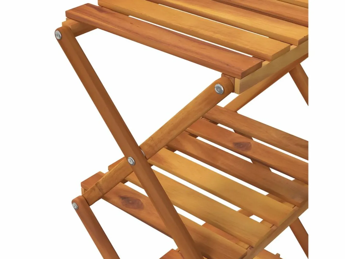 Estantería plegable 3 alturas madera acacia marrón 43x31x63 cm^Clicnbuy
