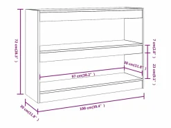 Clicnbuy Estantería/divisor de espacios 100x30x72 cm Blanco Best
