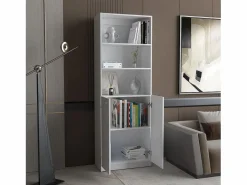 TuHome Estanteria Recta Home en Melamina con 2 puertas y 3 estantes , 180.59 cm X 62.78 cm X 29.89 cm , Blanco Sale