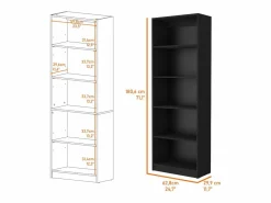 TuHome Armario Oficina|Estanteria Recta 4R Home en Melamina con 5 estantes , 180.59 cm X 62.73 cm X 29.71 cm ,