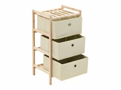 vidaxl Estantes con 3 cestas de tela 2 unidades madera de cedro Beige Sale