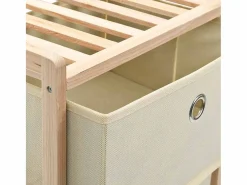 vidaxl Estantes con 3 cestas de tela 2 unidades madera de cedro Beige Sale