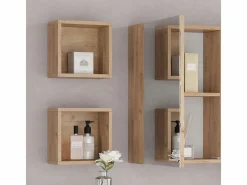 Estantes de baño roble dorado 25x15x25 senyo^Vicco New